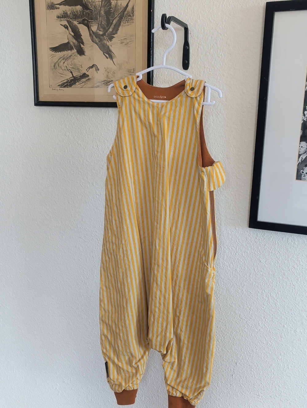 Dock-a-tot 18-36 Mo. Yellow and White Striped Jumpsuit Sleep Sack
